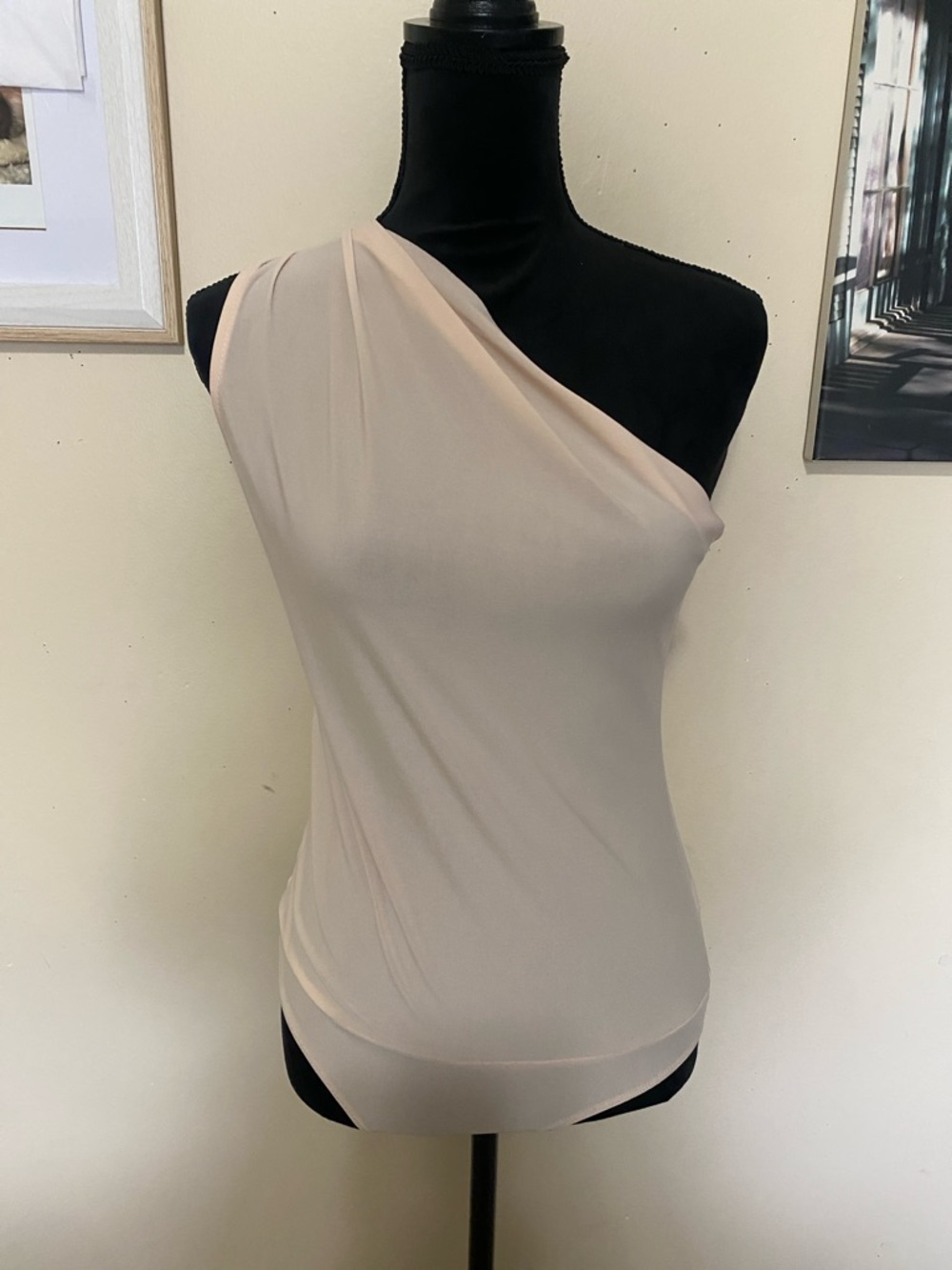 Heatherly One-Shoulder Nude/Cream/Light Pink Bodysuit